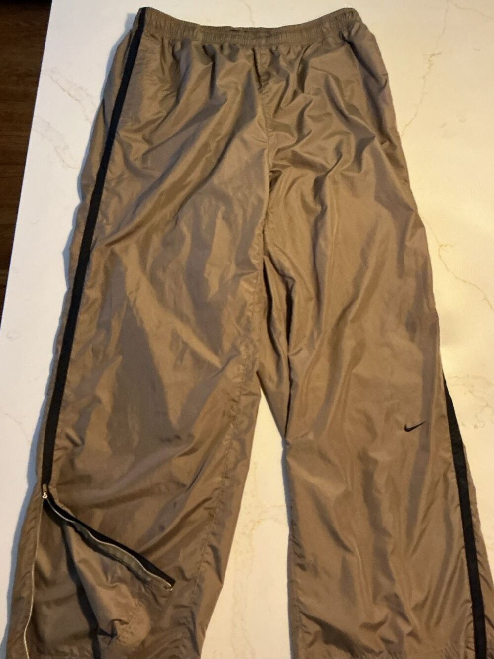 Vintage Nike Track Pants Sz 2X Zip Ankle Black Side Stripe